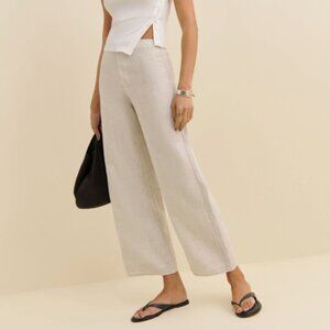 BRAND NEW REFORMATION! Joni Linen Cropped Pant in Oatmeal SIZE 4